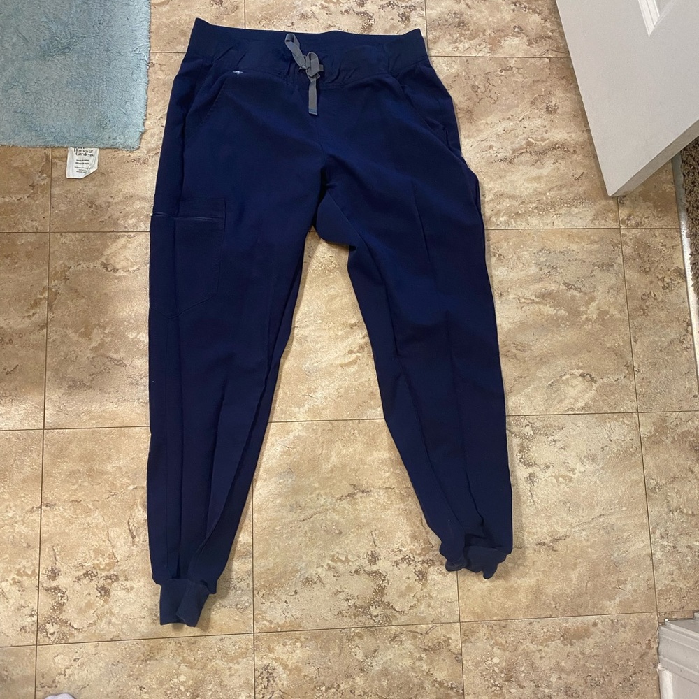 Navy Blue Figs Jogger Scrub Bottoms